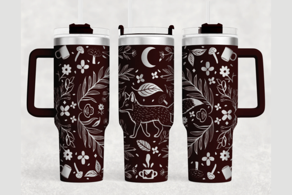 Baby Fox Art 40oz Laser Tumbler Wrap SVG