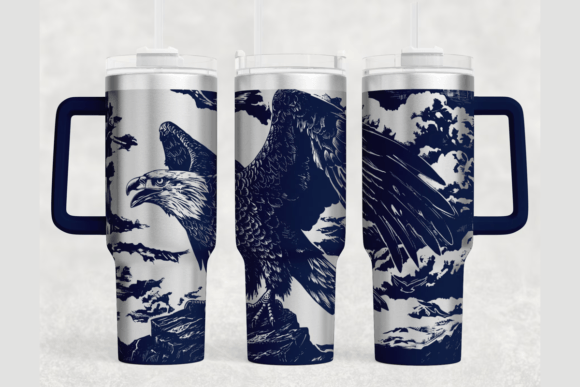 Bald Eagle 40oz Laser Tumbler Wrap SVG