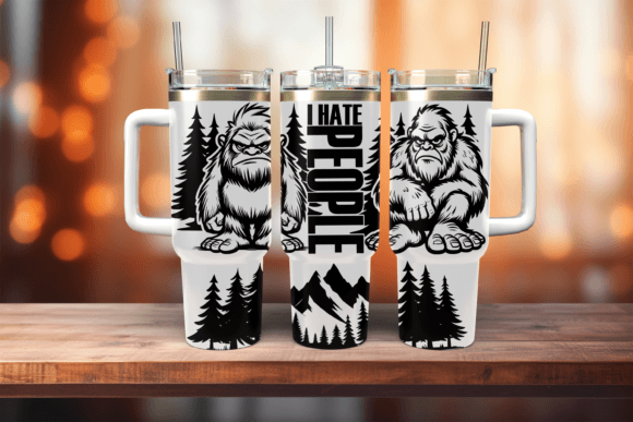 Bigfoot Camping 40oz Tumbler Wrap Svg
