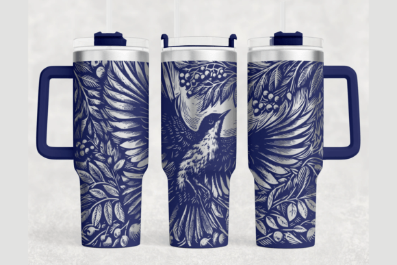 Bird Flying 40oz Laser Tumbler Wrap SVG