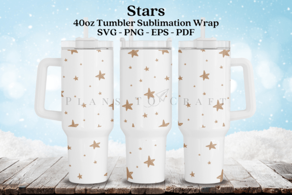 Christmas Stars 40oz Tumbler Wrap SVG