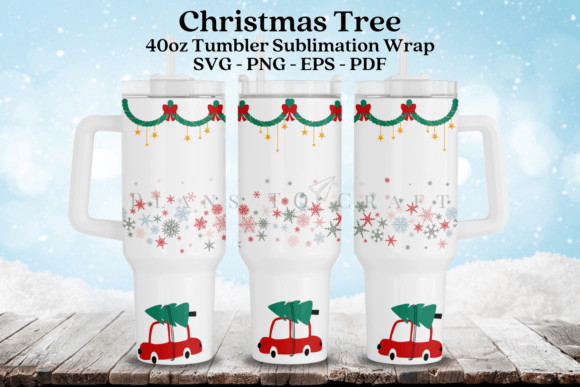 Christmas Tree 40oz Tumbler Wrap SVG