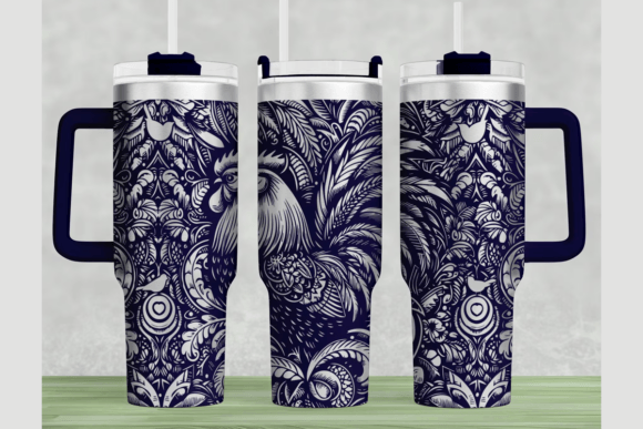 Cock 40oz Laser Tumbler Wrap SVG