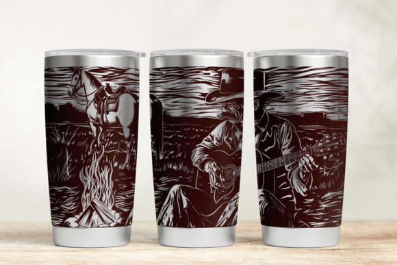 Cowboy Tumbler Wrap SVG