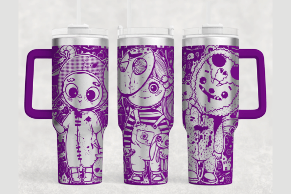 Cute Creepy Tumbler Wrap SVG