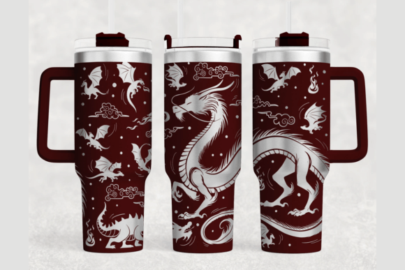 Dragon Art 40oz Tumbler Wrap SVG