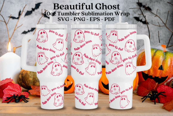 Ghost Halloween 40oz Tumbler Wrap SVG
