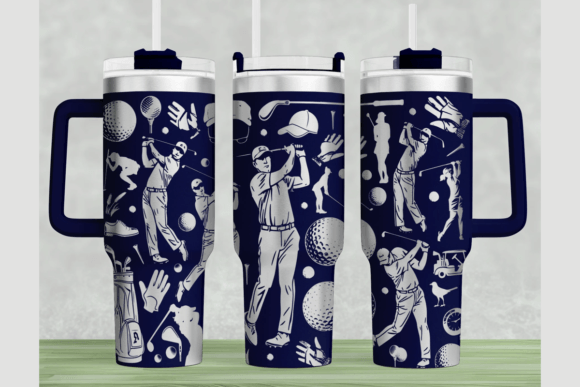 Golf 40oz Laser Tumbler Wrap SVG