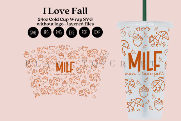I Love Fall Cold Cup Tumbler Wrap SVG