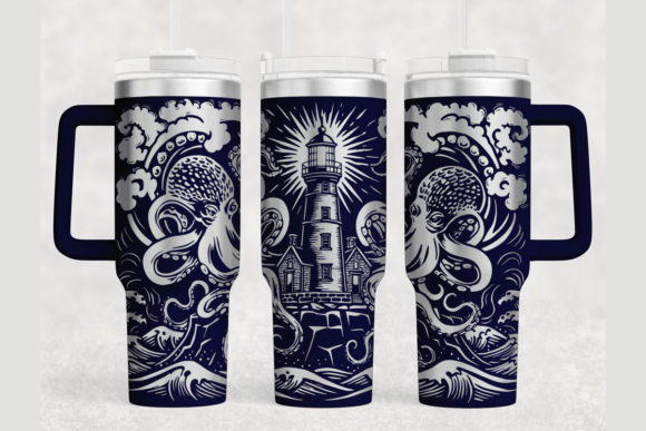 Lighthouse 40oz Laser Tumbler Wrap SVG