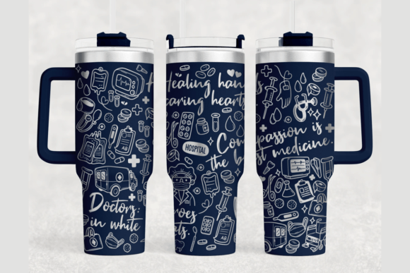 Medical 40oz Laser Tumbler Wrap SVG