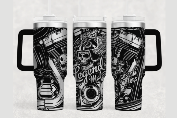 Motorbike 40oz Laser Tumbler Wrap SVG