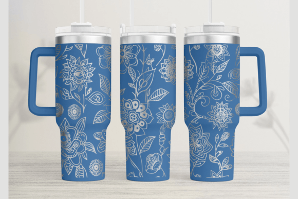 Paisley Flowe40oz Laser Tumbler Wrap SVG