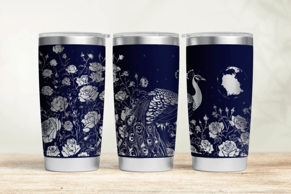 Peacock Tumbler Wrap SVG