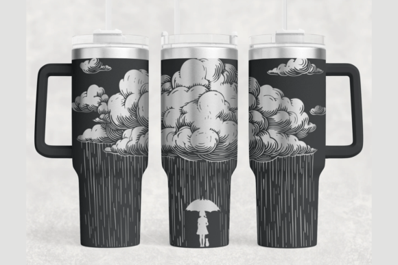 Raining 40oz Laser Tumbler Wrap SVG