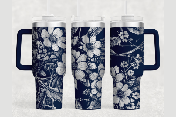 Sakura 40oz Laser Tumbler Wrap SVG