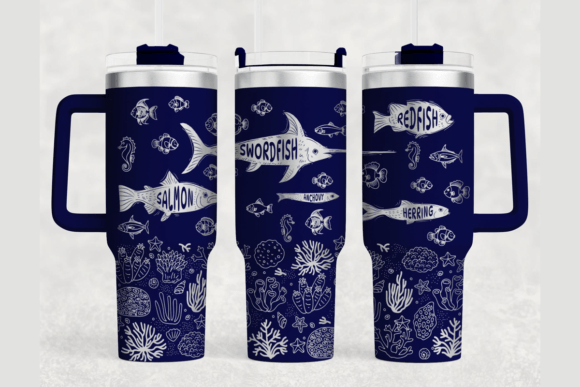 Sea 40oz Laser Tumbler Wrap SVG