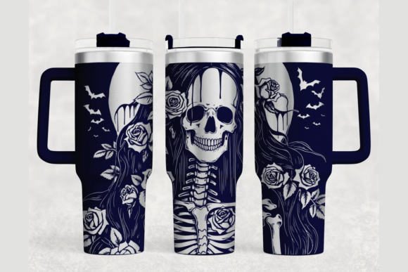 Skeleton Tumbler Wrap SVG