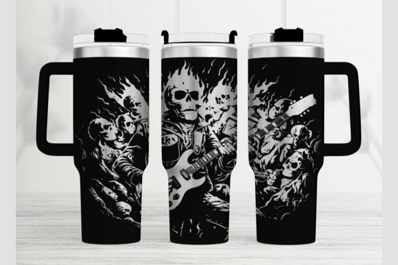 Skull Rocker 40oz Laser Tumbler Wrap SVG