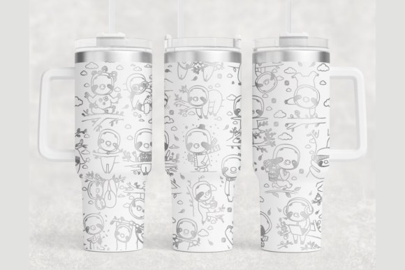 Sloth 40oz Laser Tumbler Wrap SVG