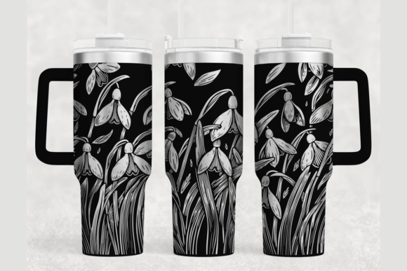 Snowdrop 40oz Laser Tumbler Wrap SVG