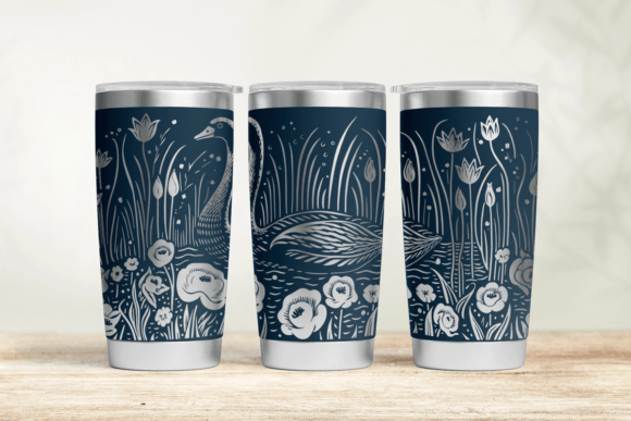Swan Tumbler Wrap SVG