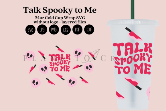 Talk Spooky to Me Cold Cup Wrap SVG