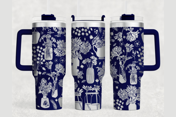 Vase Floral 40oz Laser Tumbler Wrap SVG