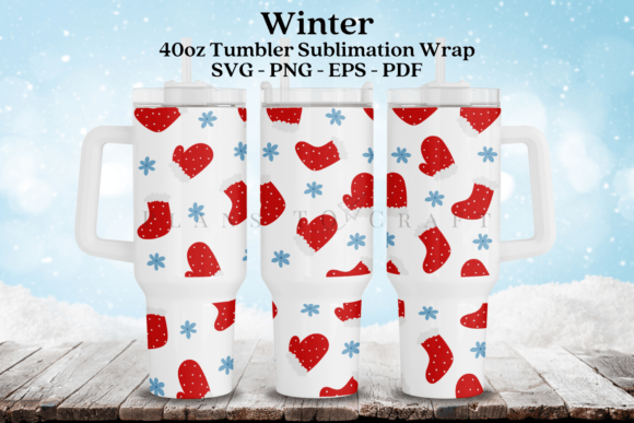 Winter Christmas 40oz Tumbler Wrap SVG